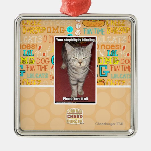 Ihre Dummheit macht 2 blind Ornament Aus Metall (Vorne)