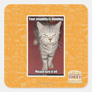 Ihre Dummheit macht 2 blind Quadratischer Aufkleber