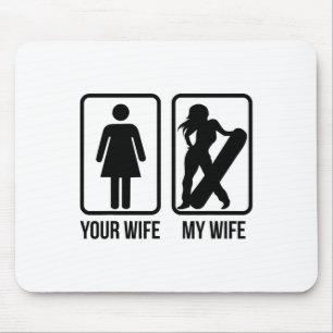 Ihre Ehefrau Meine Ehefrau Snowboarder - Weibliche Mousepad