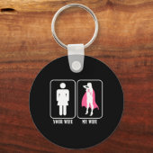 Ihre Ehefrau Meine Ehefrau trägt das Brustkrebsbew Schlüsselanhänger (Vorderseite)
