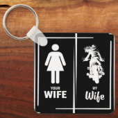 Ihre Ehefrau My Ehefrau Biker Ehefrau Valentinstag Schlüsselanhänger (Vorderseite)