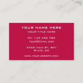 Ihre eigene Design Text Schriftart- und Farbenkart Visitenkarte (Rückseite)