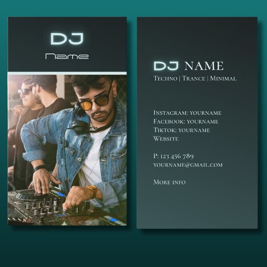 Ihre eigene DJ Foto Business Card Visitenkarte