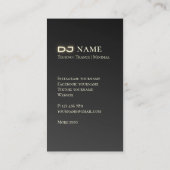 Ihre eigene DJ Foto Techno Gold Business Card Visitenkarte (Rückseite)