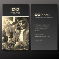 Ihre eigene DJ Foto Techno Gold Business Card