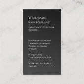 Ihre eigene Foto Jazz Musiker Business Card Visitenkarte (Rückseite)