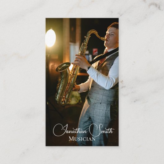 Ihre eigene Foto Jazz Musiker Business Card Visitenkarte (Vorderseite)