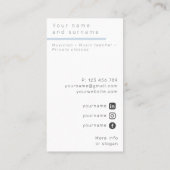 Ihre eigene Foto Jazz Musiker Business Card Visitenkarte (Rückseite)