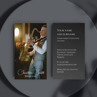 Ihre eigene Foto Jazz Musiker Business Card Visitenkarte