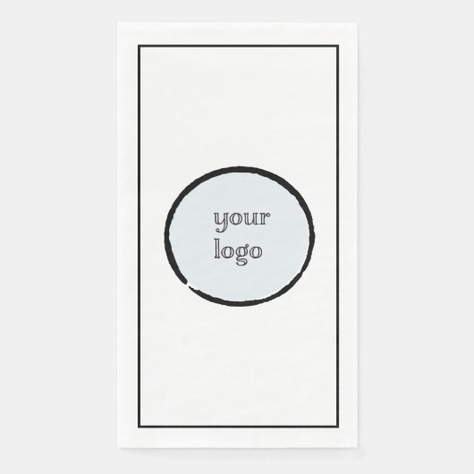 Ihre eigene Logo-Schwarze Linie Grenze Serviette (Vorderseite)