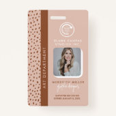 IHRE EIGENE LOGO Trendy Beige Boho Brown Mitarbeit Ausweis (Vorderseite)