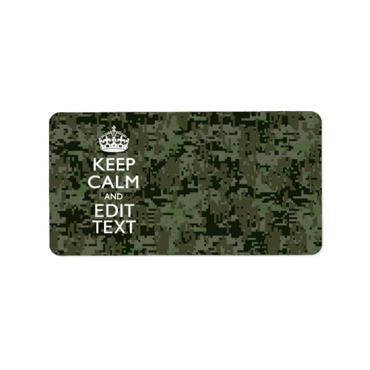 Ihre eigene Text-Digital-Camouflage Woodland Behie Adressaufkleber (Vorne)