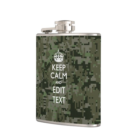 Ihre eigene Text-Digital-Camouflage Woodland Behie Flachmann (Links)