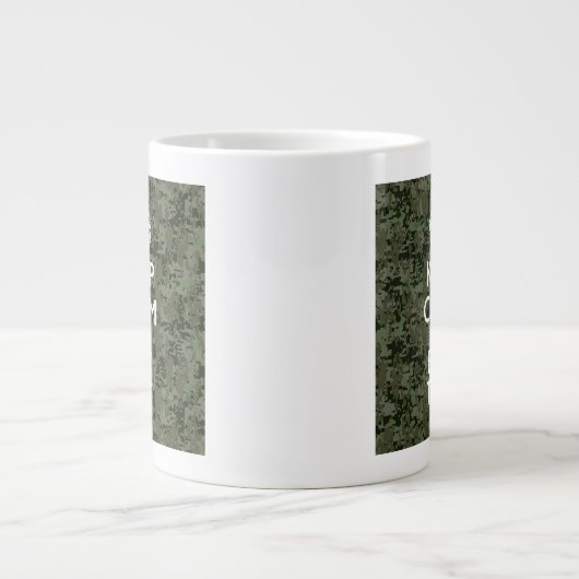 Ihre eigene Text-Digital-Camouflage Woodland Behie Jumbo-Tasse (Vorderseite)