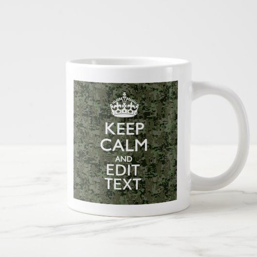Ihre eigene Text-Digital-Camouflage Woodland Behie Jumbo-Tasse (Rechts)
