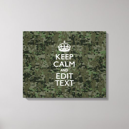 Ihre eigene Text-Digital-Camouflage Woodland Behie Leinwanddruck (Vorderseite)