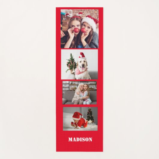 Ihre eigenen 4 Fotos Collagen, individuelle Name & Yogamatte (Vorderseite)