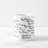 Ihre eigenen schwarzen Skriptnamen auf weiß Kaffeetasse (Mittel)