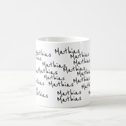 Ihre eigenen schwarzen Skriptnamen auf weiß Kaffeetasse (Mittel)