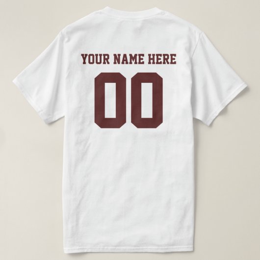 Ihre eigenen Zahlen und Name T-Shirt (Design Rückseite)