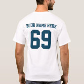 Ihre eigenen Zahlen und Name T-Shirt (Rückseite)