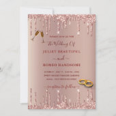 Ihre Einladung zur Hochzeit Rose Gold Glitzer Trop (Vorderseite)