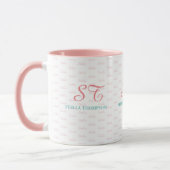 ihre elegante rosa Tasse mit Monogramm (Links)