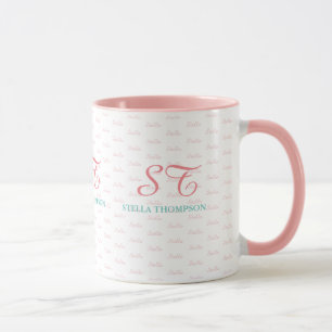 ihre elegante rosa Tasse mit Monogramm