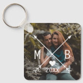 Ihre eleganten, Mit Monogramm Lieben Herzpfeile Schlüsselanhänger (Vorderseite)