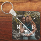 Ihre eleganten, Mit Monogramm Lieben Herzpfeile Schlüsselanhänger (Vorderseite)