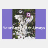 Ihre Engel sind bei Ihnen Lila Blume floral Geschenkpapier Set (Vorderseite)