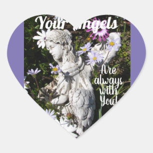 Ihre Engel sind immer bei Ihnen Blume Herz-Aufkleber