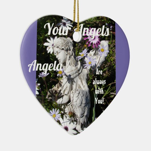 Ihre Engel sind immer bei Ihnen Blumengel Keramik Ornament (Rechts)