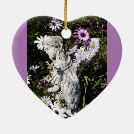 Ihre Engel sind immer bei Ihnen Blumengel Keramik Ornament (Hinten)