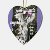 Ihre Engel sind immer bei Ihnen Blumengel Keramik Ornament (Links)