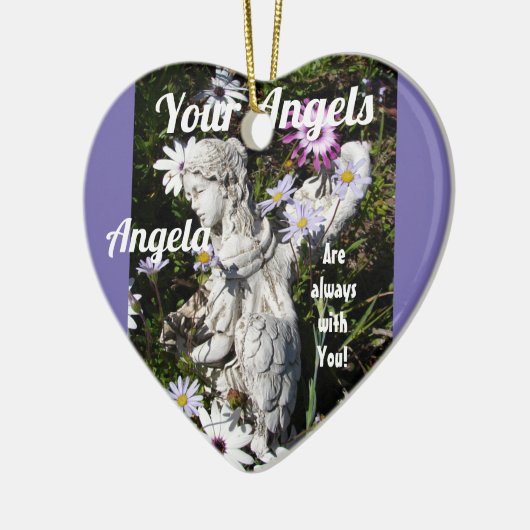 Ihre Engel sind immer bei Ihnen Blumengel Keramik Ornament (Links)