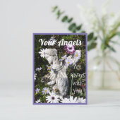 Ihre Engel sind immer bei Ihnen Blumengel Postkarte (Stehend Vorderseite)