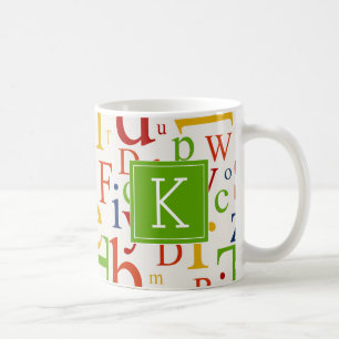 Ihre erste   Farbenfrohe Alphabet Kaffeetasse