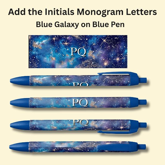 Ihre ersten Monogram Blue Galaxy Kugelschreiber