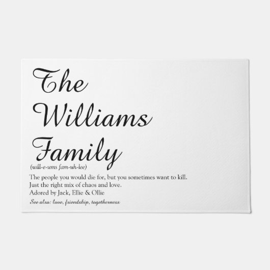 Ihre Familie Definition Skript Spaß modern Fußmatte (Vorderseite)