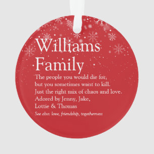 Ihre Familien-Definitions-Schneeflocken Weihnachte Ornament