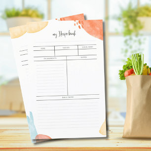 Ihre Familien-Rezept-Papierseiten