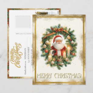 Ihre Familienfoto Vintage Santa Gold Weihnachten