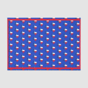 Ihre Farbe/Grenze Texas Staatsflagge Blau & Rot Seidenpapier