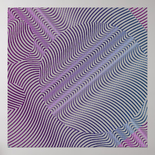 Ihre Farbe mit Op Art Waves Poster
