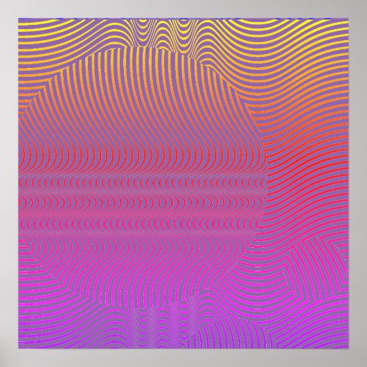 Ihre Farbe mit Op Art Waves Poster (Vorne)