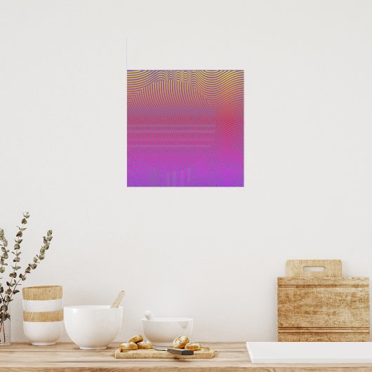 Ihre Farbe mit Op Art Waves Poster (Küche)