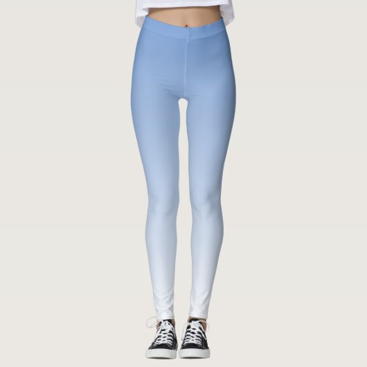 Ihre Farbe mit weißem Ombre Fade Gradient Leggings (Vorderseite)