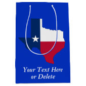 Ihre Farbe/Text Texas State Flag Blau & Rot Mittlere Geschenktüte (Vorderseite)