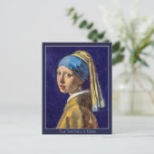 Ihre Farbe/Text Vermeer Girl mit Perlenohrring  Postkarte (Stehend Vorderseite)